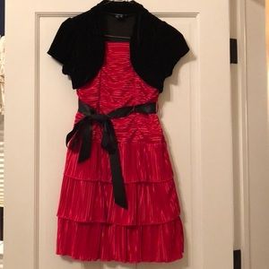 Girls size 14 Red & Black Party Dress